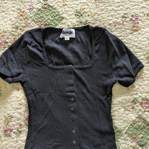 Rouje Eugenie Black Cotton T Shirt 34